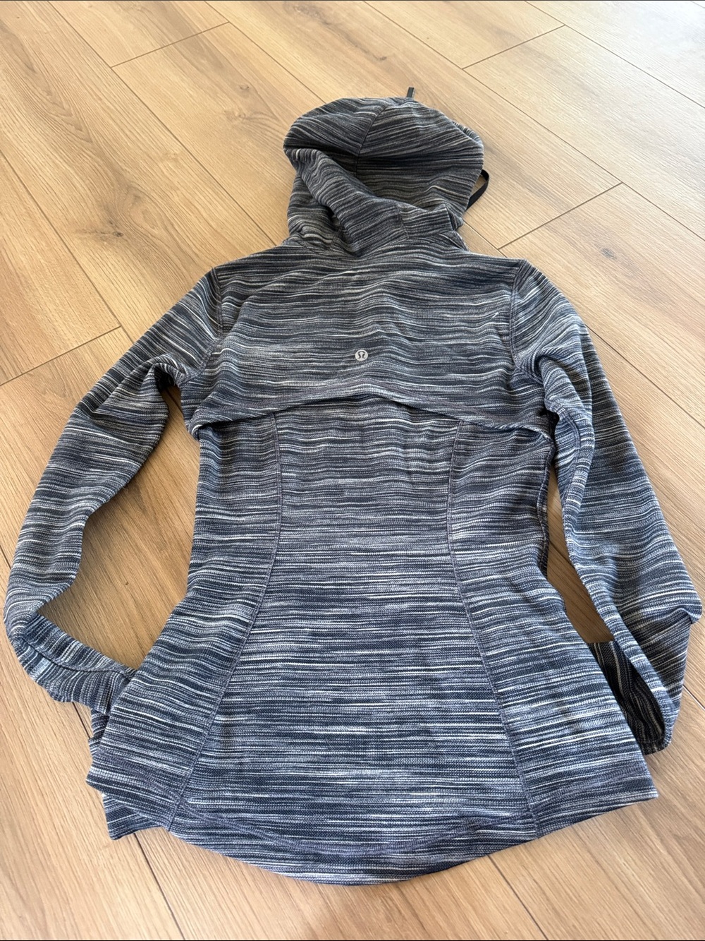 Lululemon Hooded Define Jacket Heathered Navy White Stripe Size 4 - Picture 5 of 6
